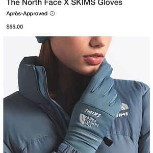 The North Face X SKIMS Teal Gloves